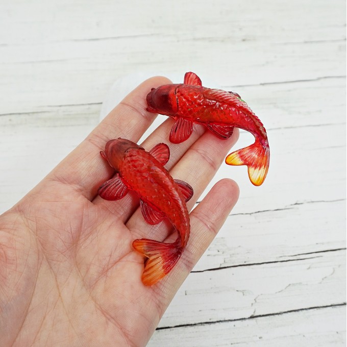 Koi Fish Big Red Unique Earrings