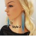 Long Beaded Earrings in Blue Gradient