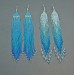 Blue gradient long fringe beaded earrings