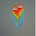 Shoulder Duster Beaded Earrings with Fringe in Rainbow Colors
