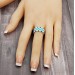 Turquoise white minimalist beaded ring