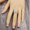 Turquoise White Minimalist Beaded Ring