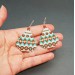 Turquoise brown boho beaded earrings drops