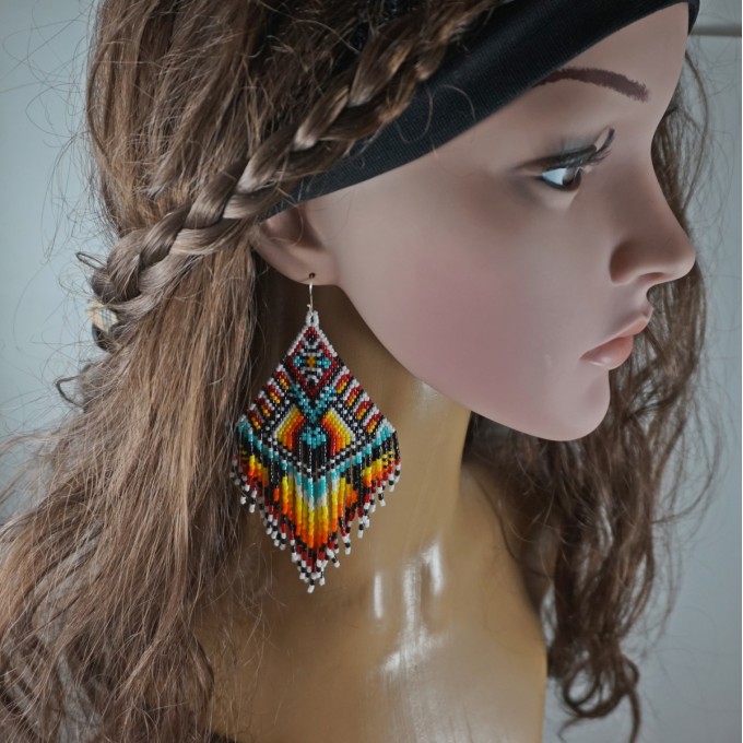 Tribal Style Beaded Earrings Pattern