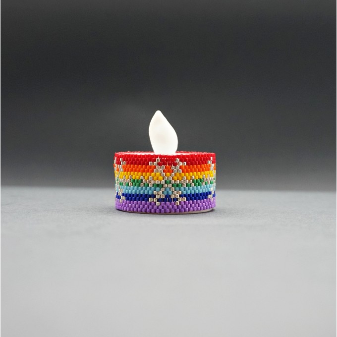 LED Candle Cover - LGBT Christmas, Rainbow Design