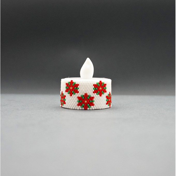 LED Candle Cover - Christmas Tree and Poinsettia