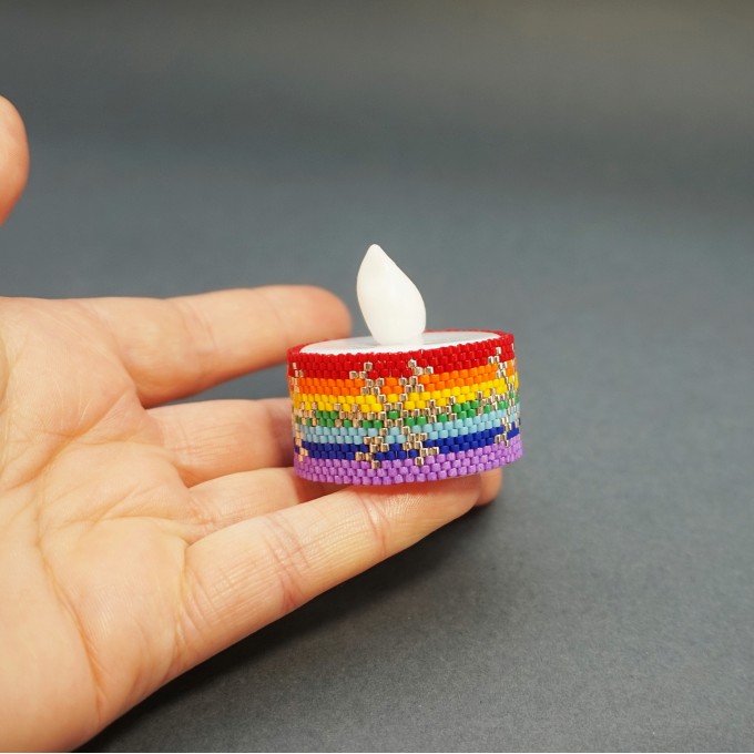 Led Candle Cover - Christmas Rainbow Colorful
