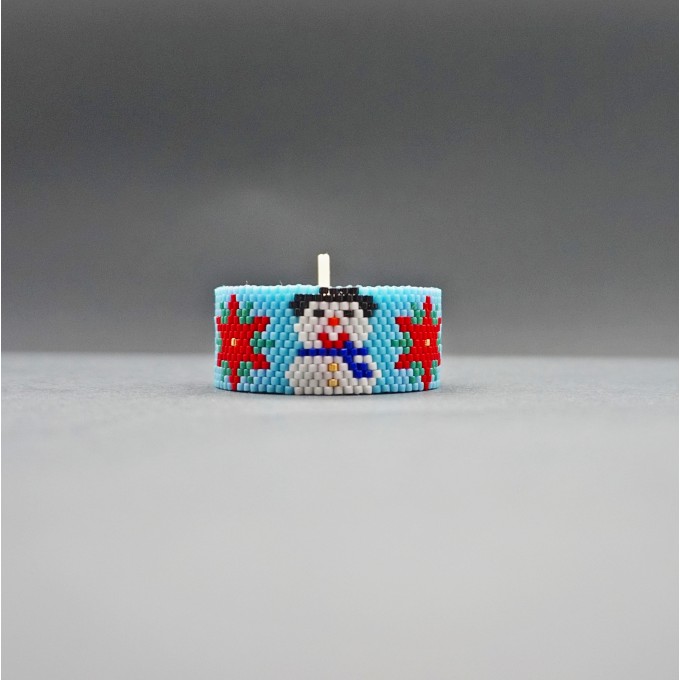 Snowman Tea Light Cover with Candle 