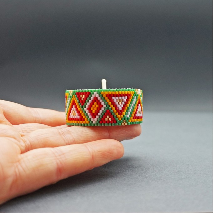  Tea Light Cover with Candle - Christmas Colors