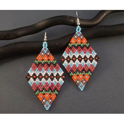 Ethnic Beadwork Designs Beaded Earrings Pattern