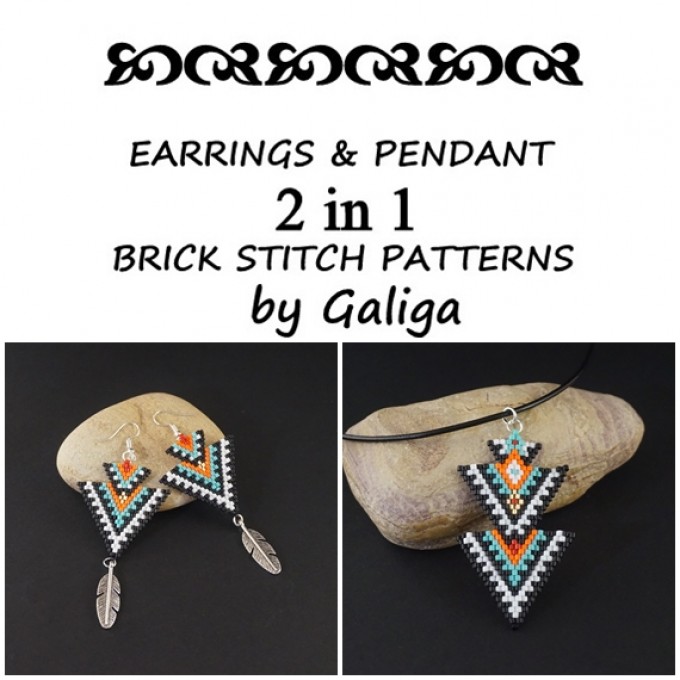 Tribal Beaded earrings and pendant pattern