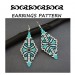 Turquoise new design earrings pattern beading brick stitch