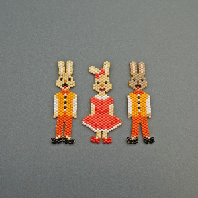 Easter Bunny Beaded Pattern - Mr and Mrs Bunny Patterns