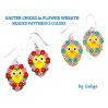 Easter Chick in Flower Wreath Brick Stitch Beading Pattern - Easter Decor Accessory