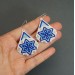 Blue Snowflake Drop Beaded Earrings