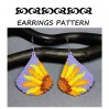 Sunflower Drop Beaded Earrings Pattern 57 for Beading