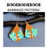Blue Flower on Brown Drop Beaded Earrings Pattern | Galiga Jewelry