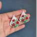 Tiny Red Poppies Drop Beaded Earrings Pattern for Beading