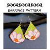Pink Flower on Chartreuse Drop Beaded Earrings Pattern