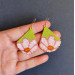 Pink Flower on Chartreuse Drop Beaded Earrings Pattern