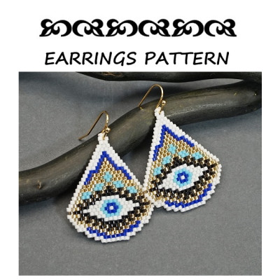 Evil Eye beaded earrings pattern
