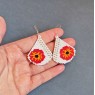 Beaded Red Poppy Flower Earrings Pattern