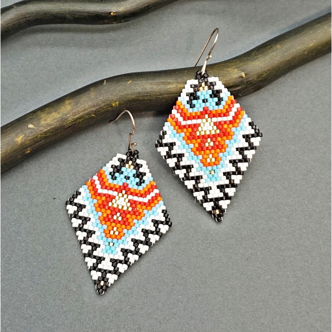 Ethnic Inspired Beadwork Earrings Pattern