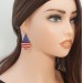 US Flag Drop Beaded Earrings Pattern