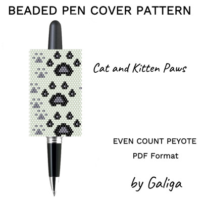 Cat Paws Beaded Pen Sleeve Pattern