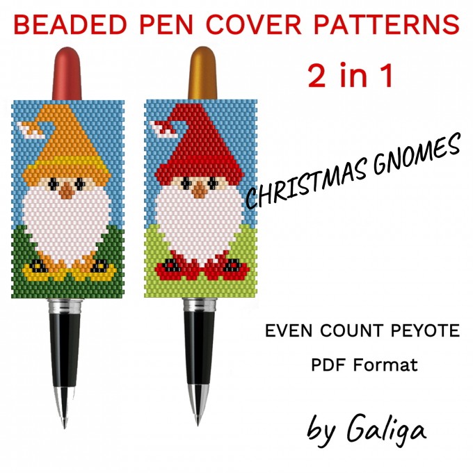 Pen cover pattern Christmas Gnomes