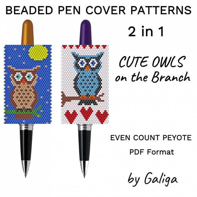 Pen cover pattern Cute Owls