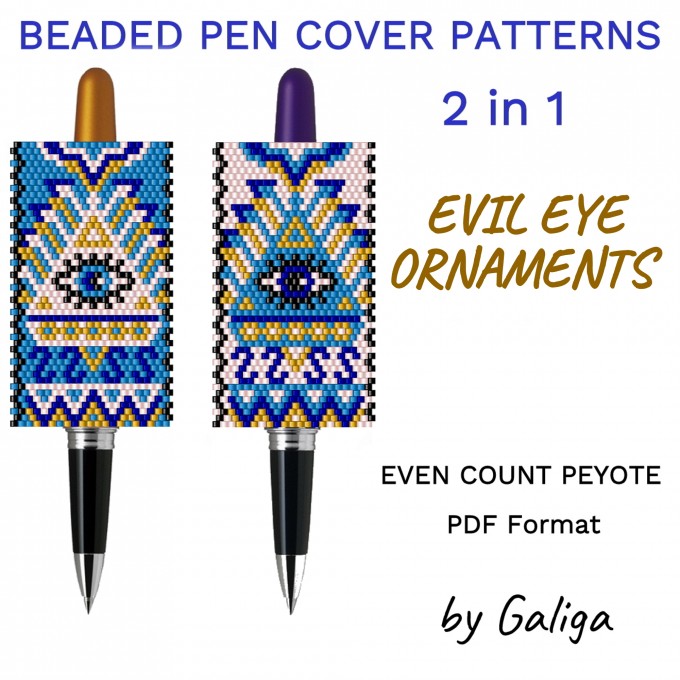 Pen cover pattern Evil Eye