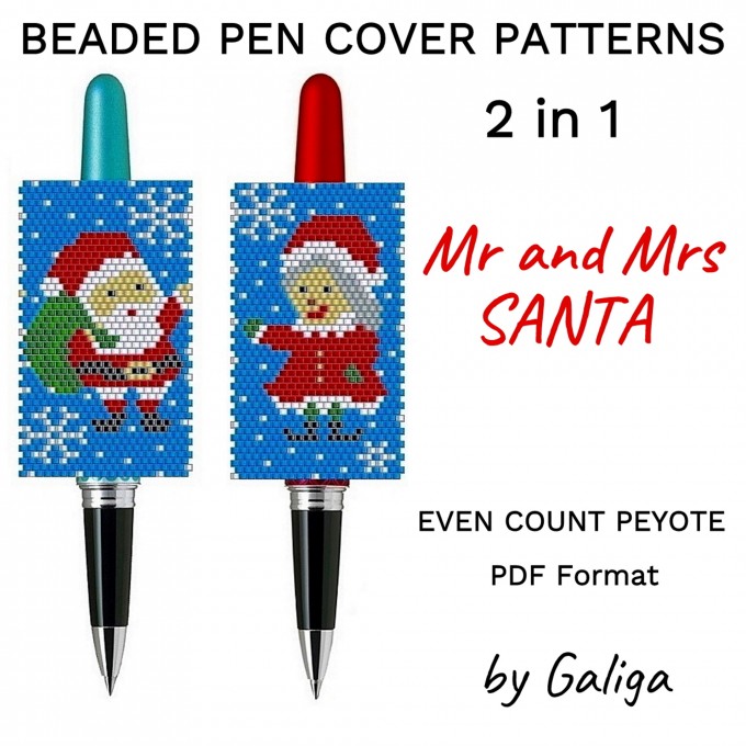 Pen cover pattern Santa Claus