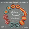 Round Beaded Earrings Patterns in Ethnic Style – Set of 6