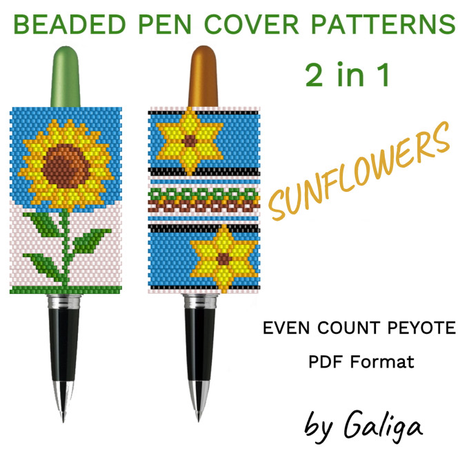 Pen cover pattern Sunflowers