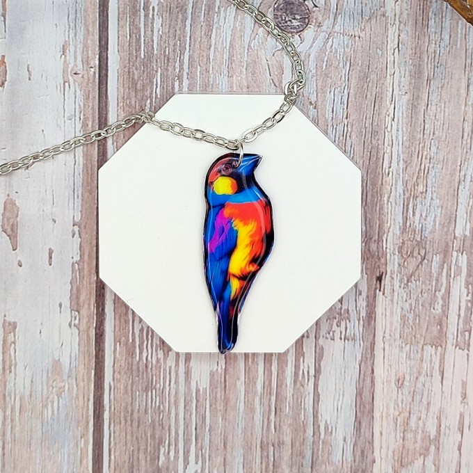 Colorful Finch Bird Earrings - Handcrafted Resin Jewelry