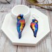 Colorful Finch Bird Earrings - Handcrafted Resin Jewelry