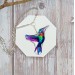 Hummingbird Earrings of Transparent Resin - Handmade, Unique Bird Jewelry