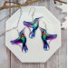 Hummingbird Earrings of Transparent Resin - Handmade, Unique Bird Jewelry