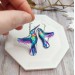 Hummingbird Earrings of Transparent Resin - Handmade, Unique Bird Jewelry