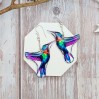 Hummingbird Earrings of Transparent Resin - Handmade, Unique Bird Jewelry