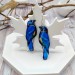 Blue Florida Scrub Jay Bird Earrings - Realistic Handcrafted