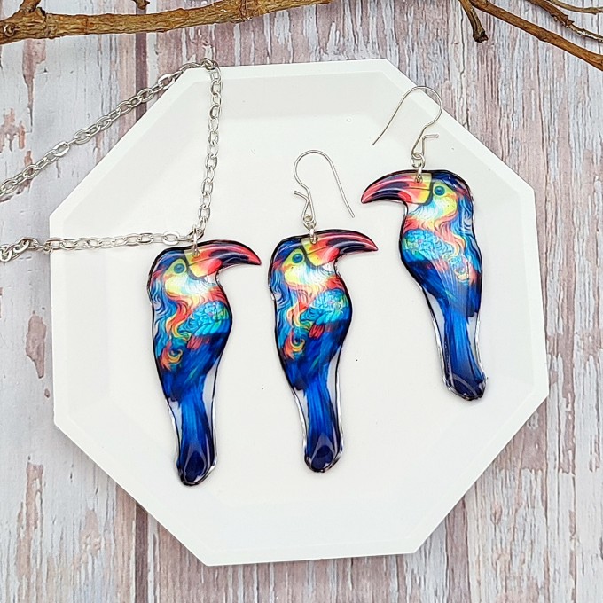 Exotic Toucan Earrings - Handmade, Vibrant Tropical Bird Jewelry