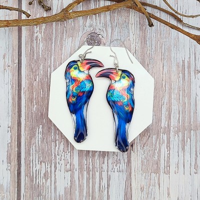 Exotic Toucan Earrings - Handmade, Vibrant Tropical Bird Jewelry