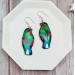 Cute Green Bird Earrings - Handcrafted