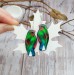 Cute Green Bird Earrings - Handcrafted