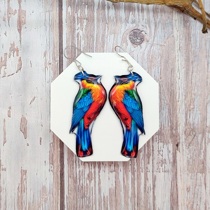 Colorful Turaco Bird Earrings - Handmade, Unique Bird Lover Jewelry