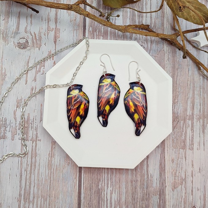 Handmade Sparrow Earrings - City Birds, Cottagecore Style