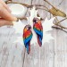 Macaw Parrot Earrings Handmade in Red and Blue - Stunning Handmade Jewelry