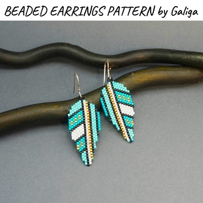 Turquoise Gold Beaded Earrings Pattern 